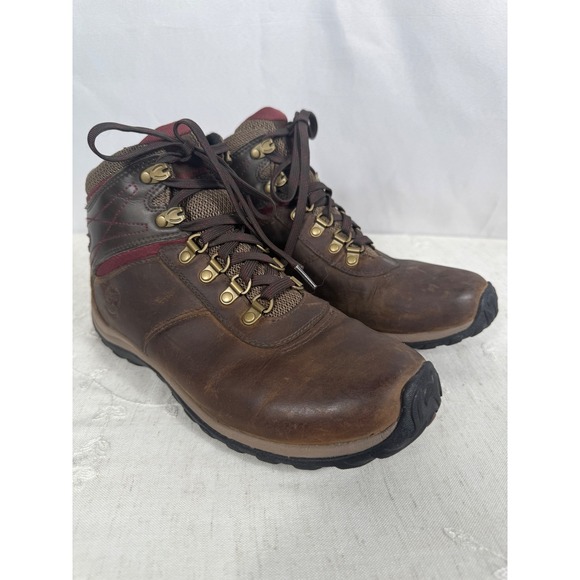 Timberland Brown Leather Ankle Hiking Boots Women's US 9.5 - Picture 1 of 10